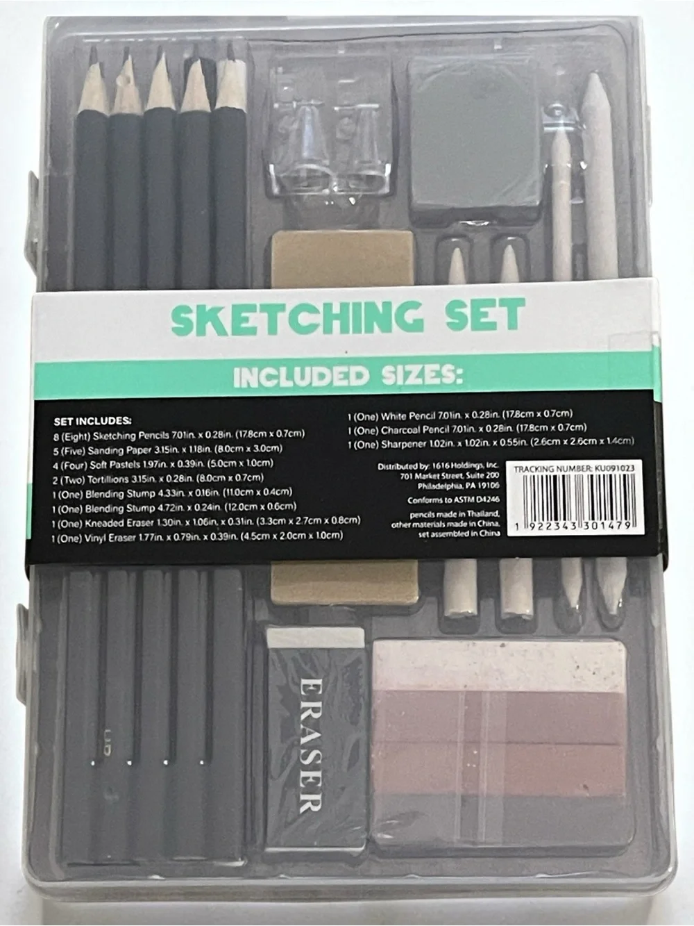 Ultimate Fine Art Sketching Set + 80-Sheet 9x11 Sketch Pad | Floral Cover NEW